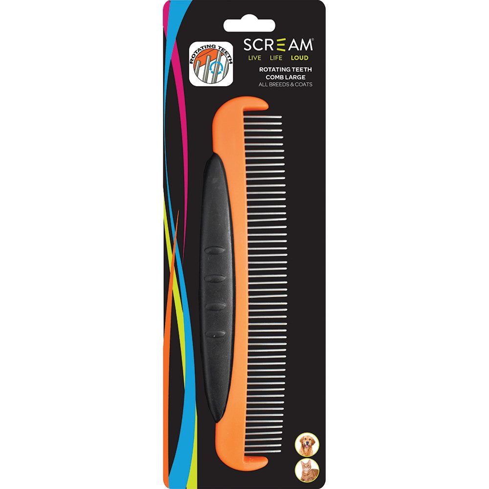Scream ROTATING TEETH COMB Loud Orange