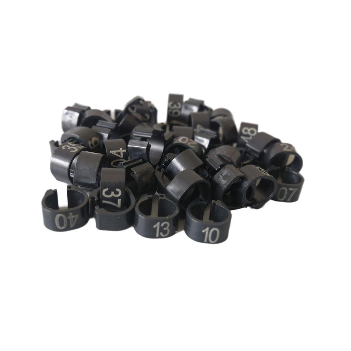 100X 001-100 Digital Numbered Bird Leg Band Rings Clip For Pigeon Parrot Poultry - Dark Blue