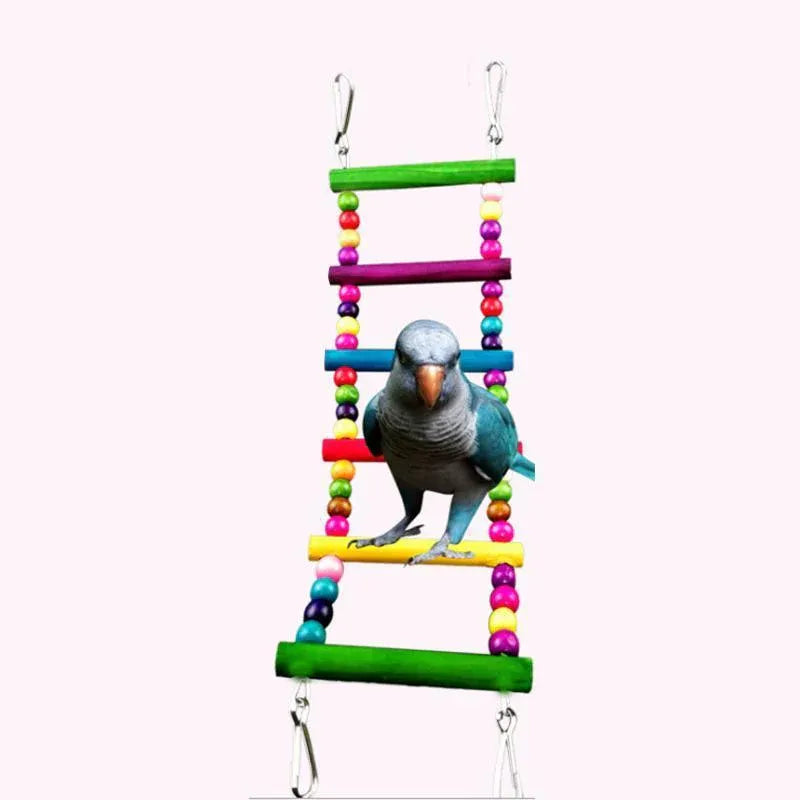 10pcs Parrot Toys Set Swing Ladder Chew Bell Toys for Cockatiels Budgies Cages