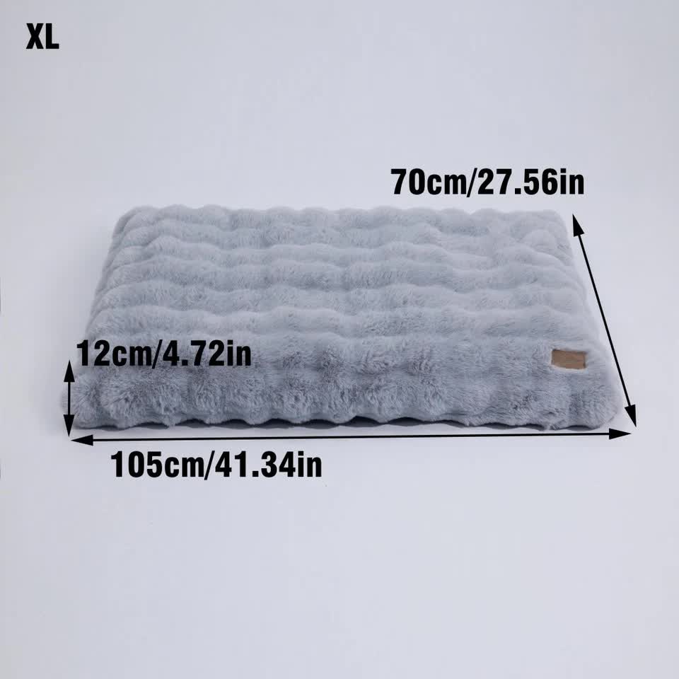 Plush Pet Bed with Non Slip Base and Removable Cover