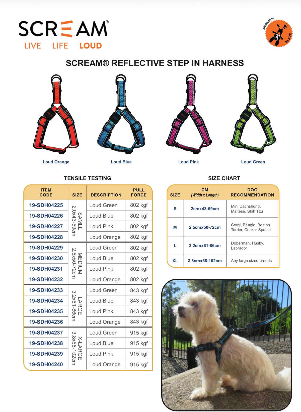 Scream REFLECTIVE STEP IN HARNESS