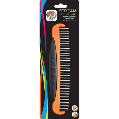 Scream ROTATING TEETH COMB Loud Orange