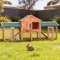 i.Pet Chicken Coop Rabbit Hutch 220cm x 44cm x 84cm Large Chicken Coop Run Wooden Outdoor Cage House