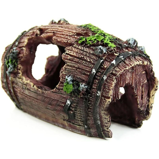 Resin Fish Tank Non-Toxic Ornament Broken Barrel Cave Landscaping Decoration