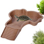 Darzheoy Reptile Bathing Pool Turtle Bath Amphibians Accessories with Ramp Tortoise Feeder Lizards Habitat for Tortoise Scorpion Snake A