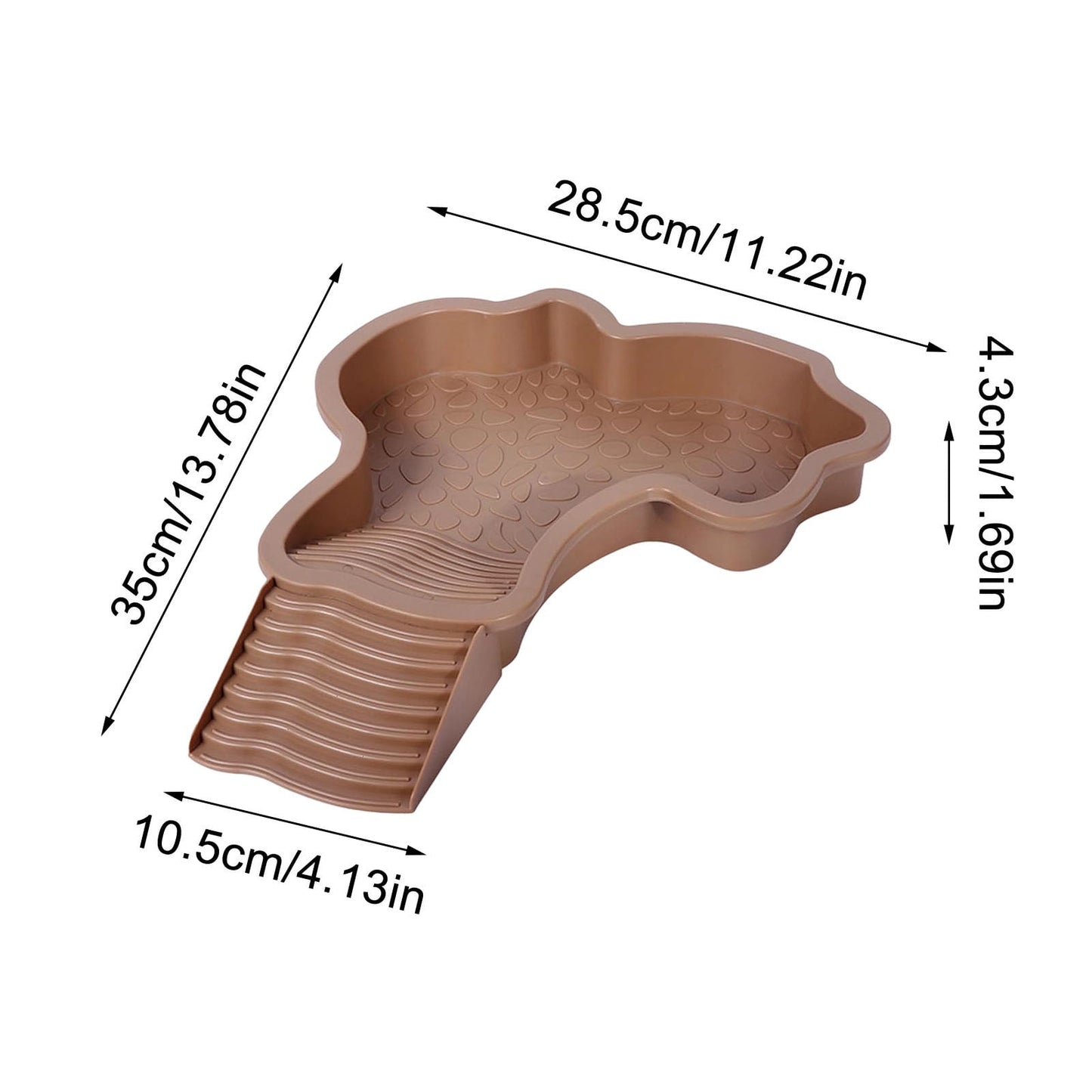 Darzheoy Reptile Bathing Pool Turtle Bath Amphibians Accessories with Ramp Tortoise Feeder Lizards Habitat for Tortoise Scorpion Snake A