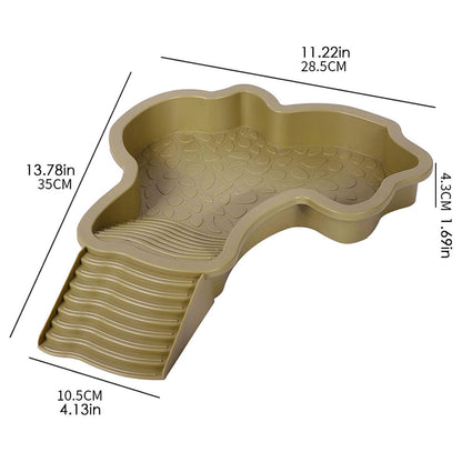 Darzheoy Reptile Bathing Pool Turtle Bath Amphibians Accessories with Ramp Tortoise Feeder Lizards Habitat for Tortoise Scorpion Snake B