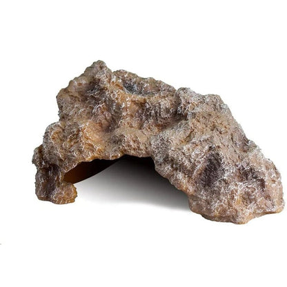 Reptile Hide Cave, Large Resin Bearded Dragon Hideout Rock Caves Snake Hide, Natural Terrarium Habitat Decor Ornament for Leopard Gecko Lizard Turtle Frog,  (S)