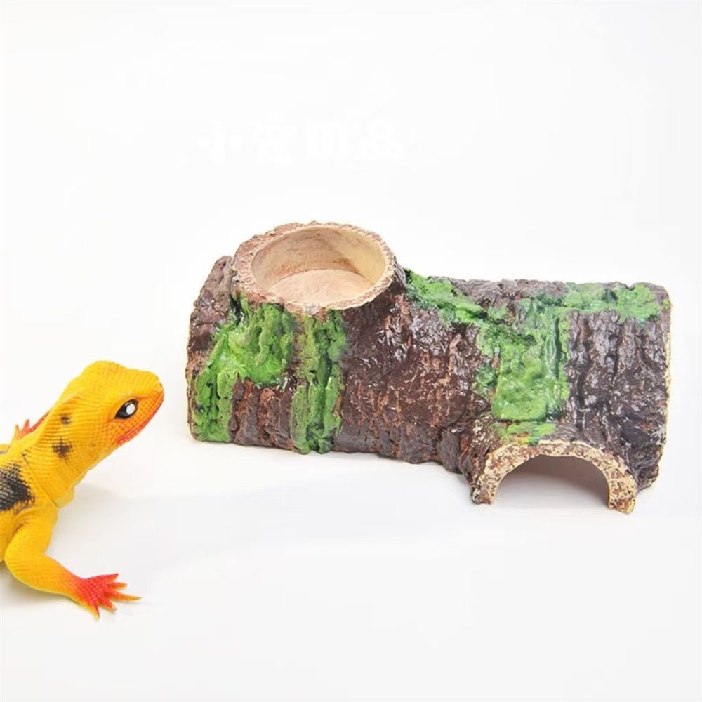 Reptile Gecko Hide Cave Natural Looking Basking Platform Terrarium Decor Resin Hollow Hide Cave for Lizard Leopard Gecko Accessories