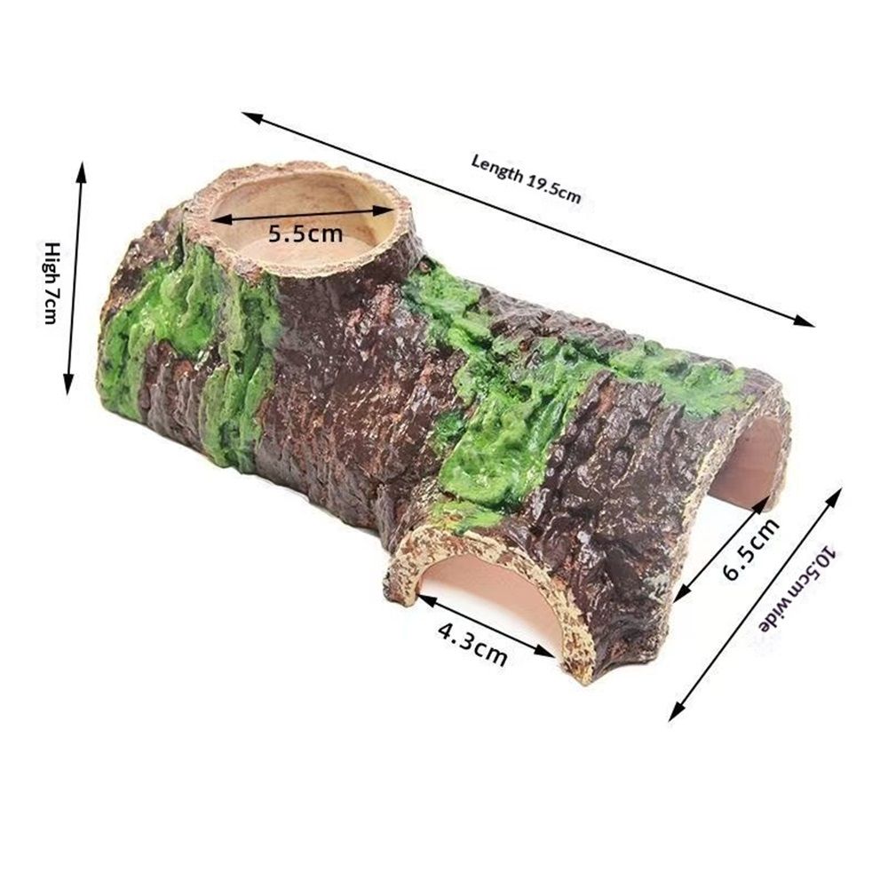 Reptile Gecko Hide Cave Natural Looking Basking Platform Terrarium Decor Resin Hollow Hide Cave for Lizard Leopard Gecko Accessories
