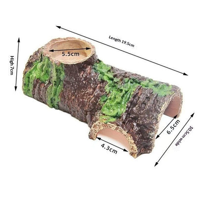 Reptile Gecko Hide Cave Natural Looking Basking Platform Terrarium Decor Resin Hollow Hide Cave for Lizard Leopard Gecko Accessories