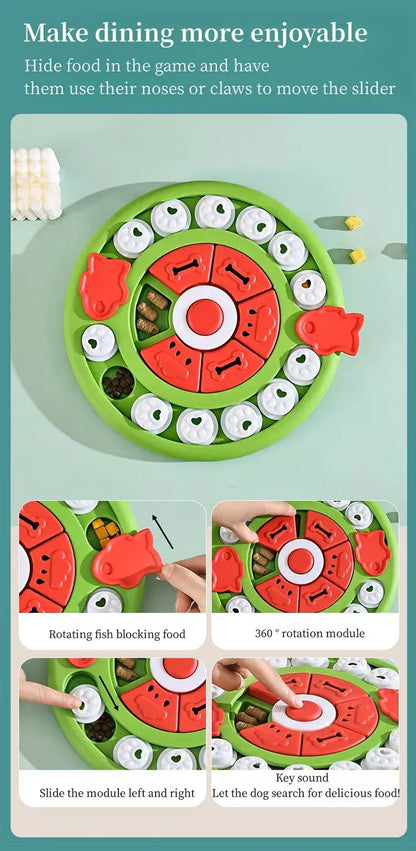 Pizza Puzzle Treat Toy for Dogs & Cats – Interactive Slow Feeder-Green