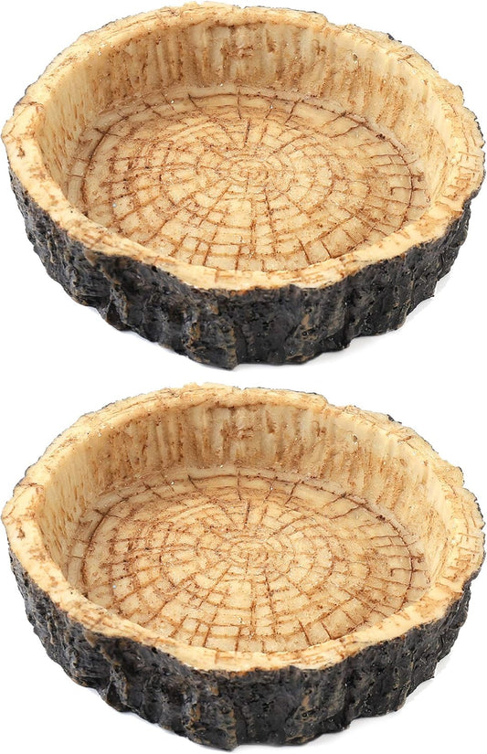 2 Pack Reptile Water and Food Bowls, Novelty Food Bowl for Lizards, Young Bearded Dragons, Small Snakes and More - Made from BPA-Free Plastic