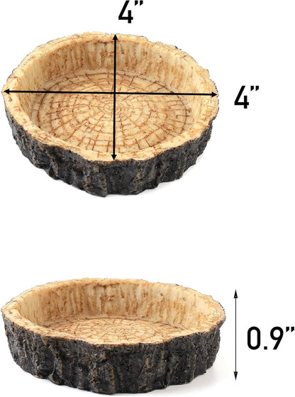 2 Pack Reptile Water and Food Bowls, Novelty Food Bowl for Lizards, Young Bearded Dragons, Small Snakes and More - Made from BPA-Free Plastic