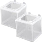 2 Pack Fish Incubator Mesh Box Aquarium, 6.3" x 5.51" x 5.91" Breeder Box for Fish Tank White Nylon Mesh Fishes Breeder Boxes for Aquarium Juvenile Fishes Separation Net Fry Hatchery with Suction Cups