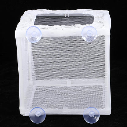 2 Pack Fish Incubator Mesh Box Aquarium, 6.3" x 5.51" x 5.91" Breeder Box for Fish Tank White Nylon Mesh Fishes Breeder Boxes for Aquarium Juvenile Fishes Separation Net Fry Hatchery with Suction Cups