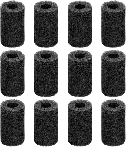 12-Pack Pre-Filter Sponge for Aquarium Shrimp Fry Fish Tank Filter 0.8 Inch Intake, Replacement Foam Cover