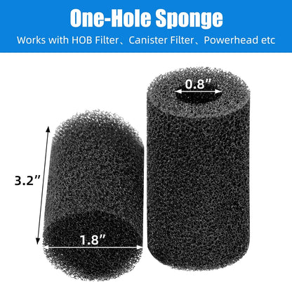 12-Pack Pre-Filter Sponge for Aquarium Shrimp Fry Fish Tank Filter 0.8 Inch Intake, Replacement Foam Cover