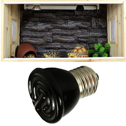 100W Ceramic Heating Lamp Non Luminous Pet Heating Light for Reptile Home 220V Black