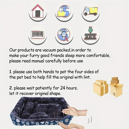 Small to Large Pet Dog Bed Sofa Mats Blue