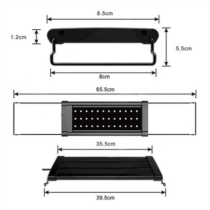 36W aquarium sand washer with plug adapter & 15W 66LED RGBW aluminum shell bracket light 40CM/28-key control
