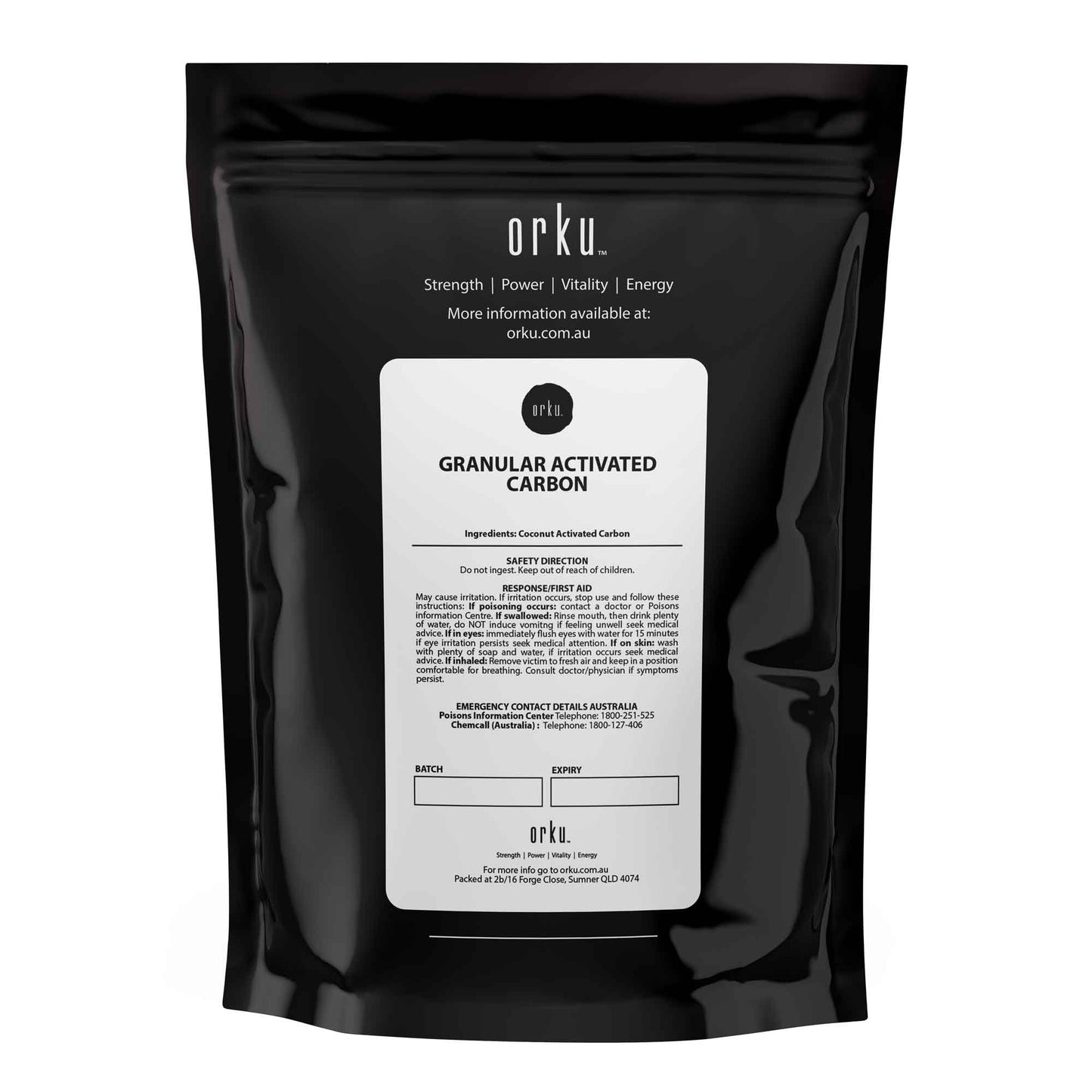 Orku 400g Granular Activated Carbon GAC Coconut Shell Charcoal Filtration Media