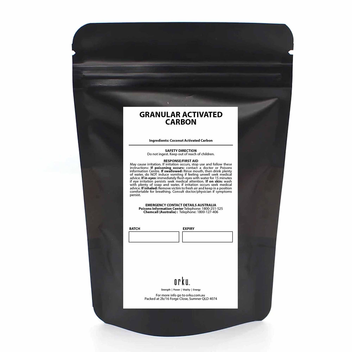 Orku 2Kg Granular Activated Carbon GAC Coconut Shell Charcoal Filtration Media