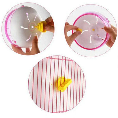 Blue Hamster Guinea Pig Running Disc Cage Accessories Running Round Wheel Pet Toys - 21CM