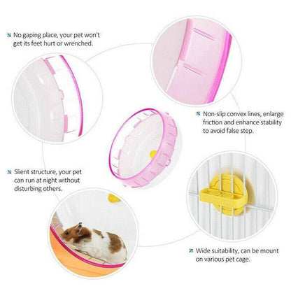 Blue Hamster Guinea Pig Running Disc Cage Accessories Running Round Wheel Pet Toys - 21CM