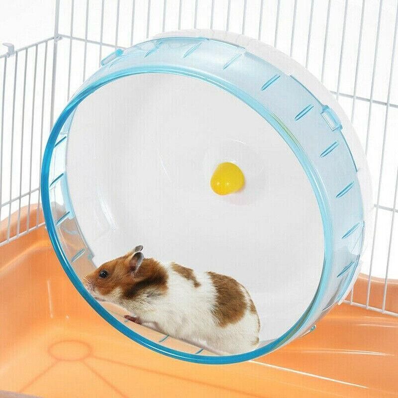 Blue Hamster Guinea Pig Running Disc Cage Accessories Running Round Wheel Pet Toys - 21CM