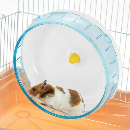 Blue Hamster Guinea Pig Running Disc Cage Accessories Running Round Wheel Pet Toys - 21CM