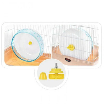 Blue Hamster Guinea Pig Running Disc Cage Accessories Running Round Wheel Pet Toys - 21CM