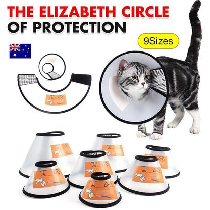 Pet Cat Dog Protective Cone Collar Elizabethan E Collar Wound Healing Recovery - Large
