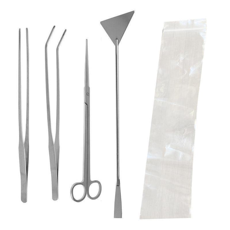 Stainless Steel Aquarium Tool Set Tweezers Scissors Spatula Kit 4 5 6PCS - 5PCS Tool + Bag