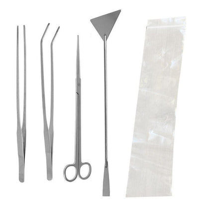 Stainless Steel Aquarium Tool Set Tweezers Scissors Spatula Kit 4 5 6PCS - 5PCS Tool + Bag
