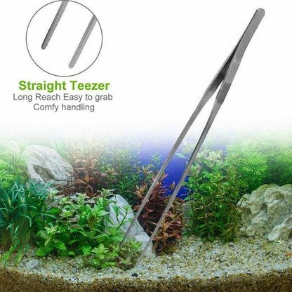 Stainless Steel Aquarium Tool Set Tweezers Scissors Spatula Kit 4 5 6PCS - 6PCS Tool + Bag