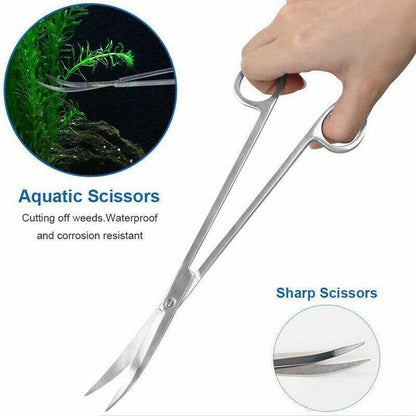 Stainless Steel Aquarium Tool Set Tweezers Scissors Spatula Kit 4 5 6PCS - 6PCS Tool + Bag