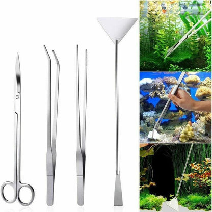 Stainless Steel Aquarium Tool Set Tweezers Scissors Spatula Kit 4 5 6PCS - 6PCS Tool + Bag