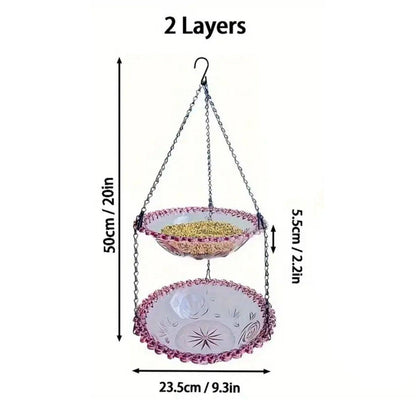 Outdoor Hanging Bird Feeder Bath Garden Patio Decoration for Attracting Birds - Purple