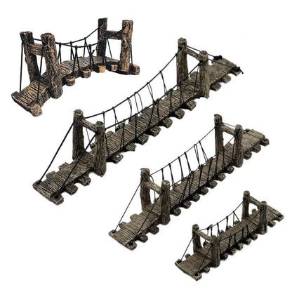 Resin Bridge Aquarium Decoration Fish Tank Accessories Shrimp Tortoise Climbing - Suspension Bridge-S