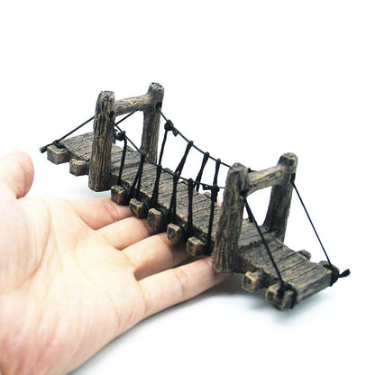 Resin Bridge Aquarium Decoration Fish Tank Accessories Shrimp Tortoise Climbing - Suspension Bridge-S