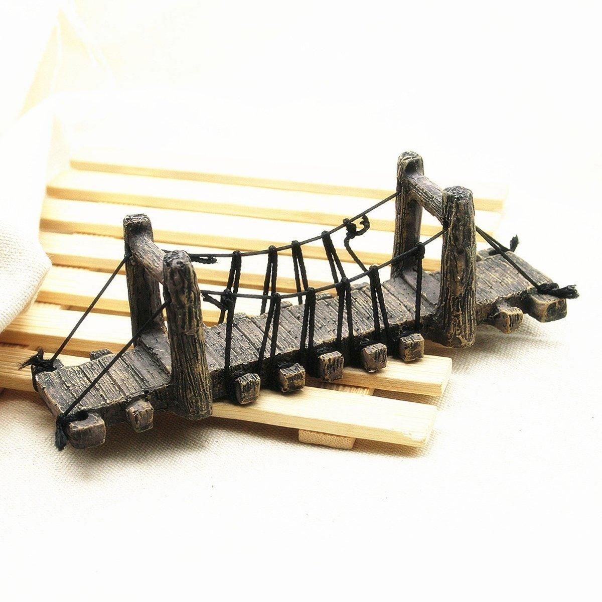 Resin Bridge Aquarium Decoration Fish Tank Accessories Shrimp Tortoise Climbing - Suspension Bridge-S
