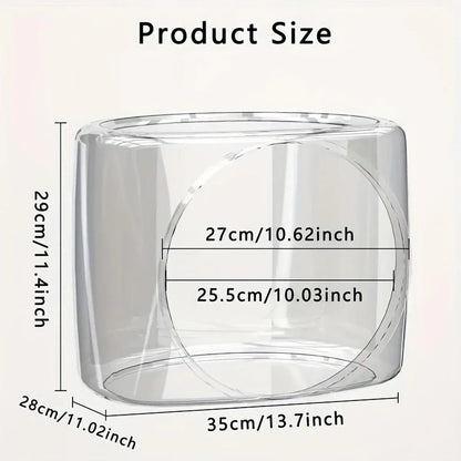 Transparent Capsule Cat Litter Box Semi Enclosed Cat House for Indoor Use