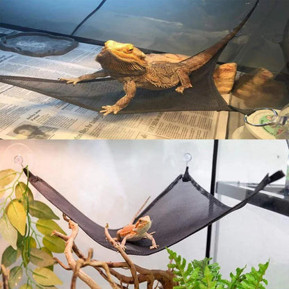 2x Reptile Hammock for Small Large Bearded Dragon Lizard Reptile Snakes Black - Small