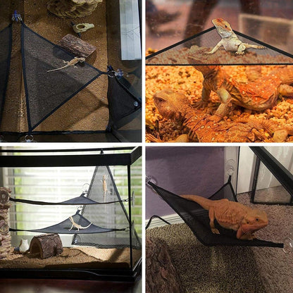 2x Reptile Hammock for Small Large Bearded Dragon Lizard Reptile Snakes Black - Small