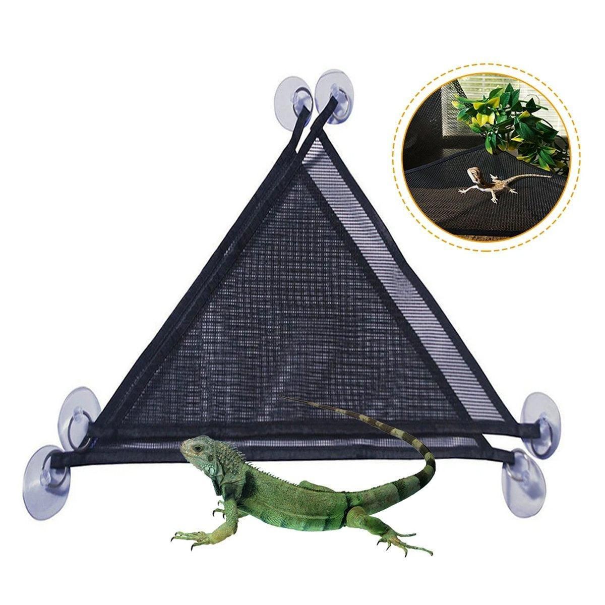 2x Reptile Hammock for Small Large Bearded Dragon Lizard Reptile Snakes Black - Small