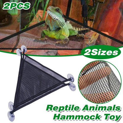 2x Reptile Hammock for Small Large Bearded Dragon Lizard Reptile Snakes Black - Small