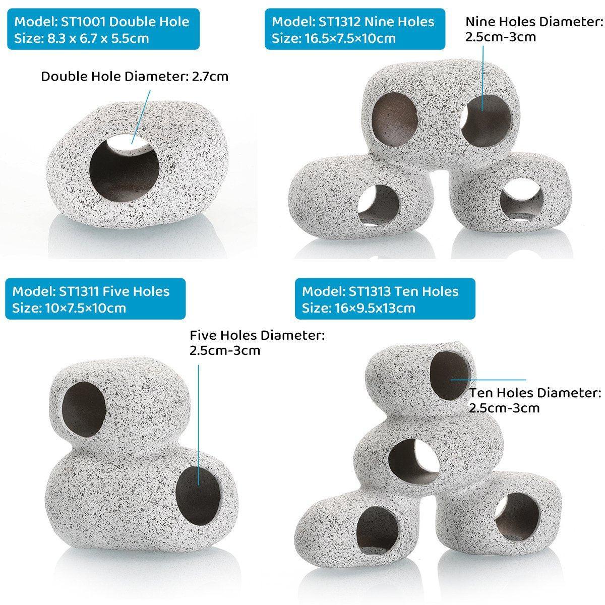 Clay Pot Aquarium Decoration Shrimp House Cichlid Breeding Tank Fish Nest - Nine Holes