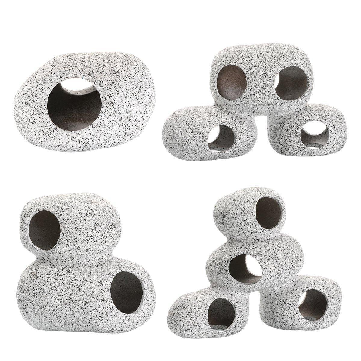 Clay Pot Aquarium Decoration Shrimp House Cichlid Breeding Tank Fish Nest - Ten Holes