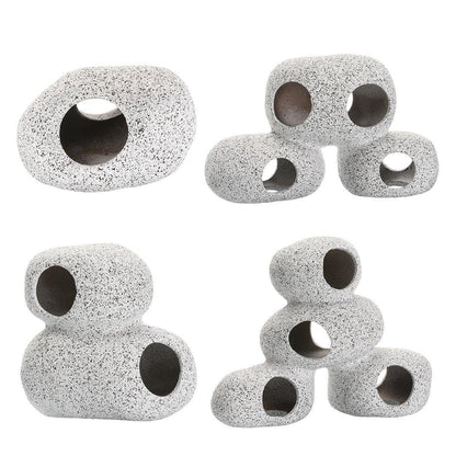 Clay Pot Aquarium Decoration Shrimp House Cichlid Breeding Tank Fish Nest - Ten Holes